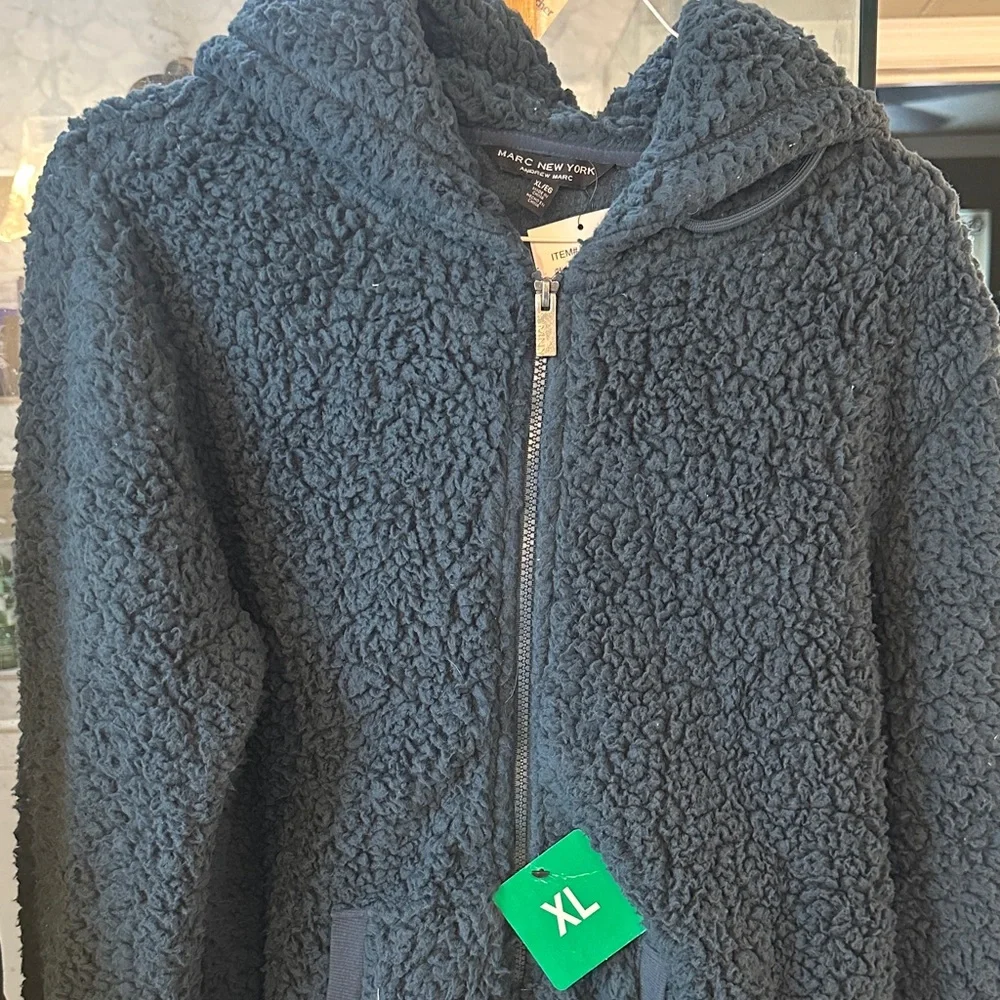 Cozy green Sherpa Jacket with hood NWT Xl - Picture 8 of 8